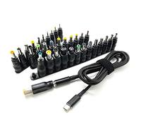 Uqezagpa TypeC Power-Boost Line 2.1x5.5mm Converter Adapter Cable 5.5x2.1mm 4.5x3.0mm 34PCS Plugs For WiFi Router- Laptop