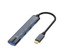 Uqezagpa TypeC To USB3.0 2.0 Adapter With 4Ports USB Splitter For Digital Enthusiasts Supports Fast Speed Data Transfer Keyboard Extension