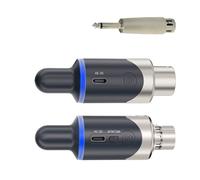 Uqezagpa UHF Transmitter & Receiver Mic Converter Microphone Rechargeable Mic Adapter For Live Interviews Studio Portable UHF Converter