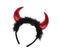 Uqezagpa Unique Devilish Horns Headband Comfortable Cosplay Headdress For Masquerade Party And Role Playing Enthusiasts Adjustable Devil Headpiece