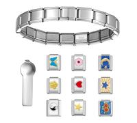 Uqezagpa Unique Italian Charm Link Beads Jewelry Finding Accessories Stainless Steel Texture Suitable for Making Interchangeable Charm