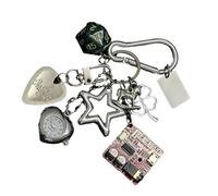 Uqezagpa Unique Keychain Fashion Pendant Pocket Watch Pendant Alloy Texture Suitable for Girls Woman Fashion Lover Present Multifunctional Guitar Pick Rings