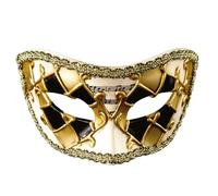 Uqezagpa Unisex Elegant Masquerade Half Face Cover Vintage Checkered Lace Edging Carnivals Venetians Eyemask For Halloween Party Handmade Party