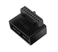 Uqezagpa USB 3.0 19/20pin Male To Female Extension Adapter Angled 90 Degree Converter For Motherboard Connector Socket