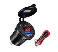 Uqezagpa USB C Car Charging Adapter Socket 45W Type C 18W USB Fast Car USB Socket Power Waterproof with LED Digital Voltmeter