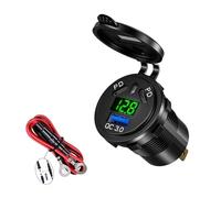 Uqezagpa USB C Car Charging Adapter Socket 45W Type C 18W USB Fast Car USB Socket Power Waterproof with LED Digital Voltmeter
