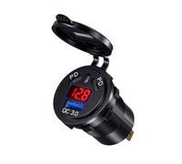 Uqezagpa USB C Car Charging Adapter Socket 45W Type C 18W USB Fast Car USB Socket Power Waterproof with LED Digital Voltmeter