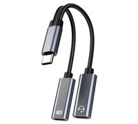 Uqezagpa USB C Splitter Double USB C Headphone And Charging Adapter Sound Dongle Cable With PD60W Fast Charging For Phone Cable