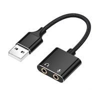 Uqezagpa USB External Sound Card 2 in 1 Earphone and Microphone Sound Adapter Cord HiFi Sound for Gaming