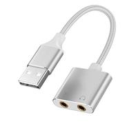 Uqezagpa USB External Sound Card 2 in 1 Earphone and Microphone Sound Adapter Cord HiFi Sound for Gaming