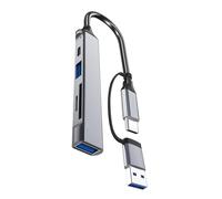 Uqezagpa USB Hubs 5 In 1 USB C Hubs USB C To USB3.0 Hubs Adapter With USB C Power Memory Card USB Extender Docking Station