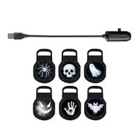 Uqezagpa USB Powered Halloween Themed Projection Lamp Featuring 6 Slides Adjustable Angles ABS Texture Suitable For Indoor Use Room Atmospheres Lighting