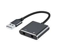 Uqezagpa USB Sound Adapter External Sound Card for PC and Laptop USB Microphones Adapter to 3.5mm for Headphone