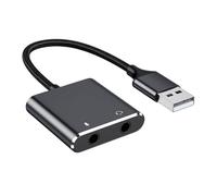 Uqezagpa USB Sound Adapter External Stereo Sound Card with 3.5mm Headphone Microphone Port Suitable for PC