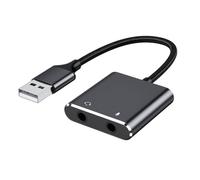 Uqezagpa USB Sound Adapter External Stereo Sound Card with 3.5mm Headphone Microphone Port Suitable for PC