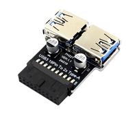 Uqezagpa USB3.0 Adapter C Type For Easy Motherboard Connection 19/20PIN To Double USB A Female Port Extension Fast Speed Optimization