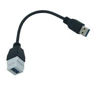 Uqezagpa USB3.0 Cable USB3.0 A Female to Male Panel Mount Insert Adapter for Wall Socket Face Plate Panel