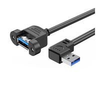Uqezagpa USB3.0 Extension Cable USB3.0 Male to Female Adapter Cord with Panel Mount Screws for Industrial