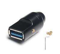 Uqezagpa USB3.0 Female Socket Connector Solder Type Aluminum Alloy Shell for 6mm Cable Repair and Extension Welding