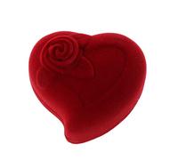 Uqezagpa Valentines Day Gift Red Rose Heart Shape Box Proposal Wedding Ceremony Velvet for Case for Earring Jewelry Velvet Box Hexagon