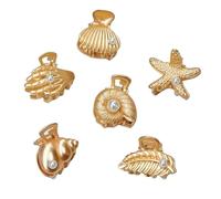 Uqezagpa Versatile Shell Hair Clip Elegant Pearls Embellished Shell Hair Clip with Natural Conch Designs