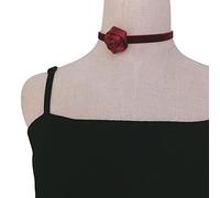 Uqezagpa Vintage French Fashionable Flower Choker Long Chain Neck Strap Classic Collar Necklace Women Party Jewelry-Decor Rose Flower Necklace For Women Men