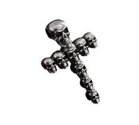 Uqezagpa Vintage Skull Crosses Pendant Necklace Gothic Jewelry with Adjustable Chain Unique Skull Jewelry for Men And