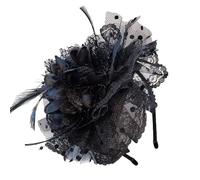 Uqezagpa Vintage Veil Hairhoop Feathered Fascinator Headband For Women Social Event All Matching Roleplay Headwear Party Props Formal Event Accessory