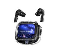 Uqezagpa Visible Framework Radio Earphones Color Display Active Noise Cancellation Function Touch Control Clear Sound 30H Battery Life Thin Obvious Case Noise Cancelling Earphones