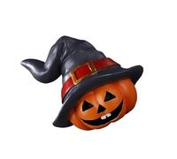 Uqezagpa Weatherproof Pumpkin Witch Hat Resin Ornament With Skull Carving For Patio Garden Or Living Room Halloween Decor Halloween Home Desktop Decors