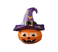 Uqezagpa Weatherproof Pumpkin Witch Hat Resin Ornament With Skull Carving For Patio Garden Or Living Room Halloween Decor Halloween Home Desktop Decors