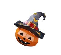 Uqezagpa Weatherproof Pumpkin Witch Hat Resin Ornament With Skull Carving For Patio Garden Or Living Room Halloween Decor Halloween Home Desktop Decors