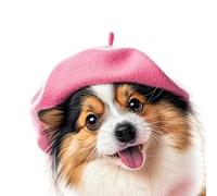 Uqezagpa Winter Warm Pet Berets Hat with Drawstring Cord Prevents Slipping Popular Wool for Small Breeds Cats Party Props Pet Berets
