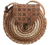 Uqezagpa Women Shoulder Bag Straw Beach Small Round Fashion Handbag Cute Trend Crossbody Messenger Crossbody For Women Shoulder Trend Purse Handbag Straw Beach