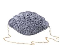 Uqezagpa Women's Handwoven Crossbody Handbag Summers Beach Shoulder Handbag Cotton Crochet Woven Handmade Purse Bag Straw Clutches Purse For Women