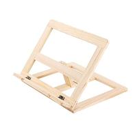 Uqezagpa Wooden Book Holder Stand Reading Stand 3 Setting Flexible Page Clips Portable Bookrest for Cookbook Textbook
