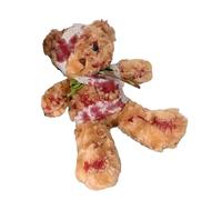 Uqezagpa Wounded Bear Plush Toy with Realistic Scars, Halloween Cosplay Prop, Horror Party Decor, Soft PP Cotton Decor