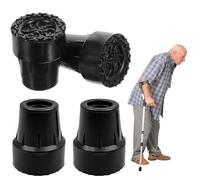 Uqingo 4 Pack Rubber Walking Stick Rubber Ends, 19mm Anti Slip Replacement Ferrules for Walking Sticks, Durable Hiking Poles Caps Cane Tip Folding Cane Accessory Enhanced Grip, Black