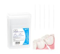 Uqingo 400PCS Double Head Plastic Toothpicks, Dental Picks Disposable, Interdental Brush 2-in-1 Teeth Stick, Flossing Oral Dental Brush Cleaning Tool -White