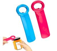 Uqingo Jarkey Original Easy Jar Key Opener, 2PCS Ergonomic Jar Openers for Arthritis Hands, Seniors & Weak Grip, Portable Ring Pull Can Openers Aid and Bottle Opener Tool (Rose + Blue)