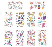 Uqingo Unicorn Temporary Tattoos for Children, 10 Sheets Unicorn Tattoo Children, Cartoon Children's Tattoos, Party Bags, Children's Birthday, Party Bags, Children's Birthday Party Favours, Party