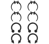Uqnwbdq 14G 12G 8G 6G 4G 2G Large Septum Rings Stretching Kit Gauges Earrings Hoops 316L Surgical Steel Septum Pincher Tapers Plastic PA Ring Piercing Jewelry for Women Men 10mm 12mm 16mm, Metal