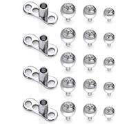 Uqnwbdq 14G Grade 23 Titanium Dermal Piercing Jewelry Hypoallergenic Dermal Base and Tops Internally Threaded Clear CZ Top Dermals Piercings Jewelry for Women Men Top Size 2mm 3mm 4mm, Titanium