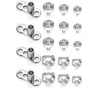 Uqnwbdq 14G Grade 23 Titanium Dermal Piercing Jewelry Hypoallergenic Dermal Base and Tops Internally Threaded Clear CZ Top Dermals Piercings Jewelry for Women Men Top Size 2mm 3mm 4mm, Titanium