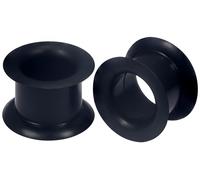 Uqnwbdq 30mm Black Thick Silicone Ear Gauges Tunnels Plugs for Ears Stretching Kit Earrings Platic Rubber Double Flare Ear Tunnel Plug Hollow Gauges Size 30 mm Women Men 1 3/16 inch