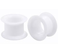 Uqnwbdq 36mm White Thick Silicone Ear Gauges Tunnels Plugs for Ears Stretching Kit Earrings Platic Rubber Double Flare Ear Tunnel Plug Hollow Gauges Size 36 mm Women Men 1 7/16 inch