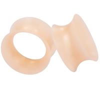 Uqnwbdq 6G-50mm Extra Soft Silicone Gauges for Ears Flexible Ear Skin Tunnels Plugs Expanders Gauges Hollow Gauges Body Piercing for Women Men Black White Clear Flesh Skin 1 Pairs, 24mm = 15/16 inch