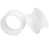 Uqnwbdq 6G-50mm Extra Soft Silicone Gauges for Ears Flexible Ear Skin Tunnels Plugs Expanders Gauges Hollow Gauges Body Piercing for Women Men Black White Clear Flesh Skin 1 Pairs, 24mm = 15/16 inch