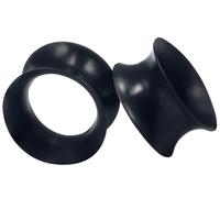 Uqnwbdq 6G-50mm Extra Soft Silicone Gauges for Ears Flexible Ear Skin Tunnels Plugs Expanders Gauges Hollow Gauges Body Piercing for Women Men Black White Clear Flesh Skin 1 Pairs, 26mm = 1 1/32 inch