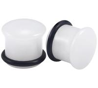 Uqnwbdq 8G-12mm Solid Ear Plugs Tunnels for Women Men Single Flared Ears Gauge Plugs with O-Ring Stretcher Expander Piercing Body Jewelry Black White Clear Opalite 1 Pairs, 00 Gauge(10mm) = 3/8 inch